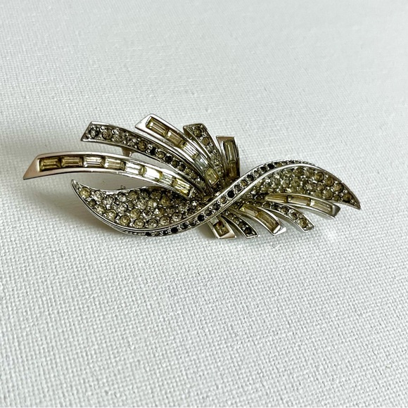 Art Deco Vintage Rare PENNINO Sterling Silver Rhinestone Brooch - Picture 5 of 11